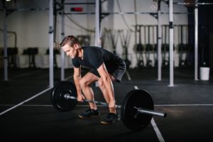 Man Barbell deadlift