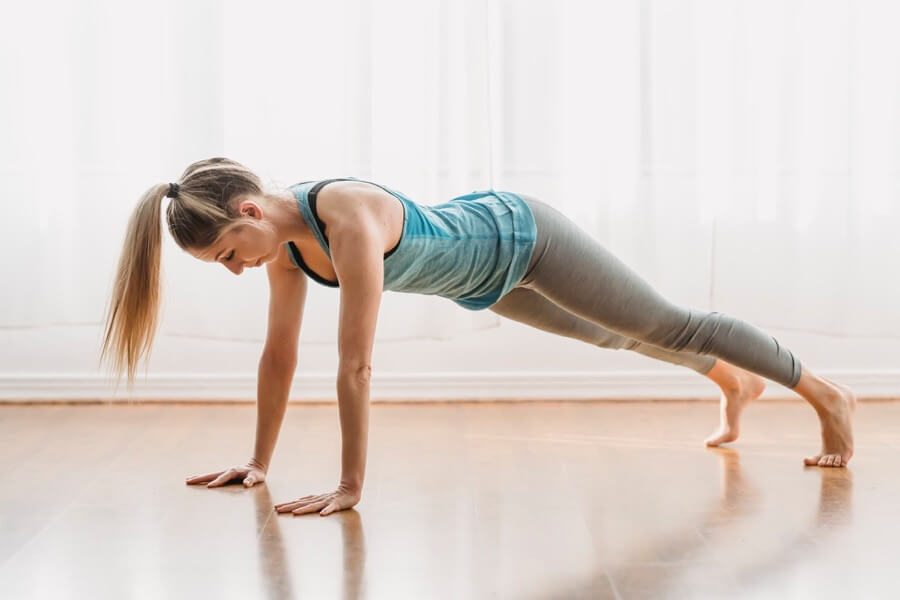 woman high plank